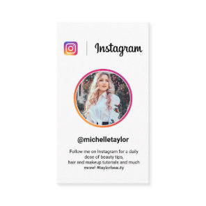 Instagram photo trendy social media modern white calling card