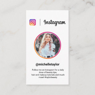 Instagram photo trendy social media modern white calling card