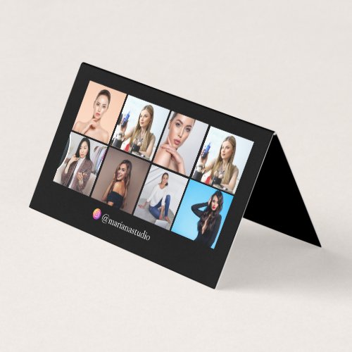 instagram photographer 8 photos collage black chic business card