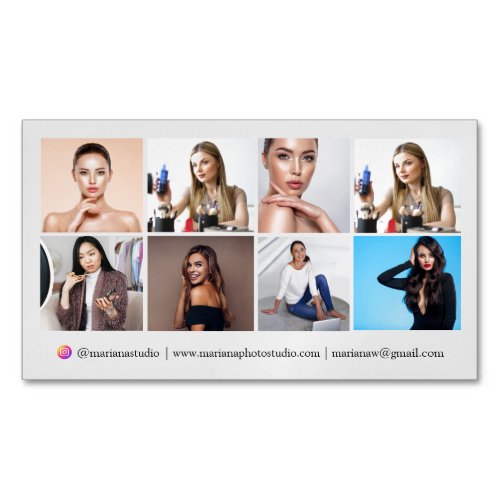instagram photographer 8 photos collage  chic  business card magnet