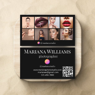instagram photogrpher 8 photos collage  qr code business card