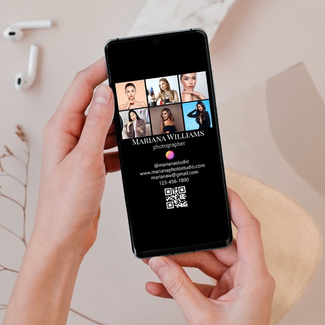 instagram photos collage qr code digital business  card (Creator Uploaded)