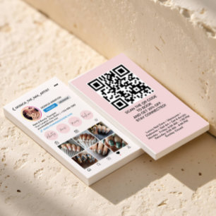 Instagram Profile 6 Photo Grid Follow Me QRCODE Business Card