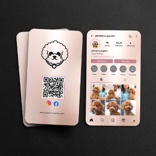 Instagram Profile Dog Influencer Photo QR Code Business Card