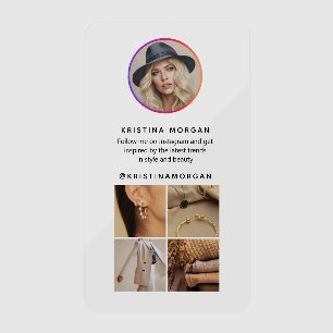 Instagram Profile Photo Collage Grid Clear Business Cards