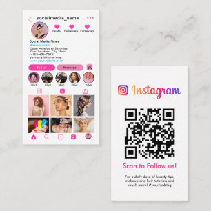 Instagram Profile Photo Grid Follow Me QR code Business Card