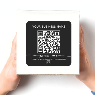 Instagram QR code and custom text Square Sticker