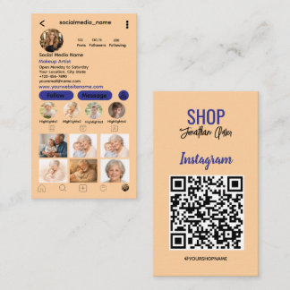 Instagram QR Code Business | Follow Me Photo Grid Card