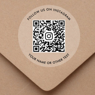 Instagram QR Code Clear Classic Round Sticker