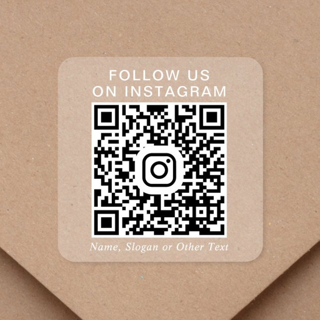 Instagram QR Code Clear White Lettering Square Sticker (Creator Uploaded)