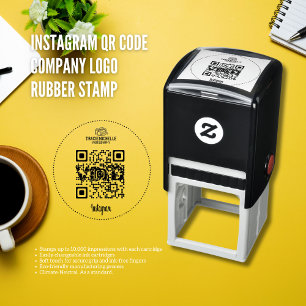 Instagram QR Code Company Logo Rubber Stamp