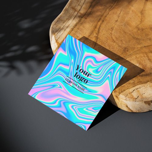 Instagram Qr Code Holographic Social Media Follow Square Business Card