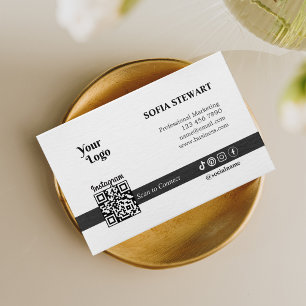 Instagram Qr Code Modern Bold Social Media Follow Business Card