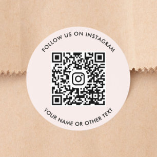 Instagram QR Code Pink Classic Round Sticker