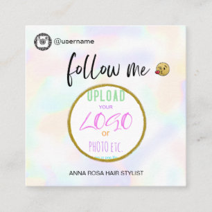 *~* INSTAGRAM QR Code - Social Media LOGO Square Business Card