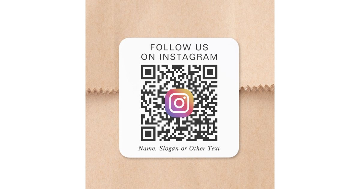 Qr Code Square Sticker Designs Instagram QR Code Square Sticker | Zazzle