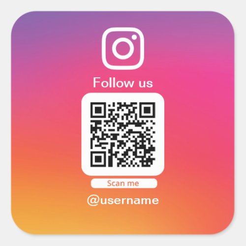 Instagram QR code sticker square