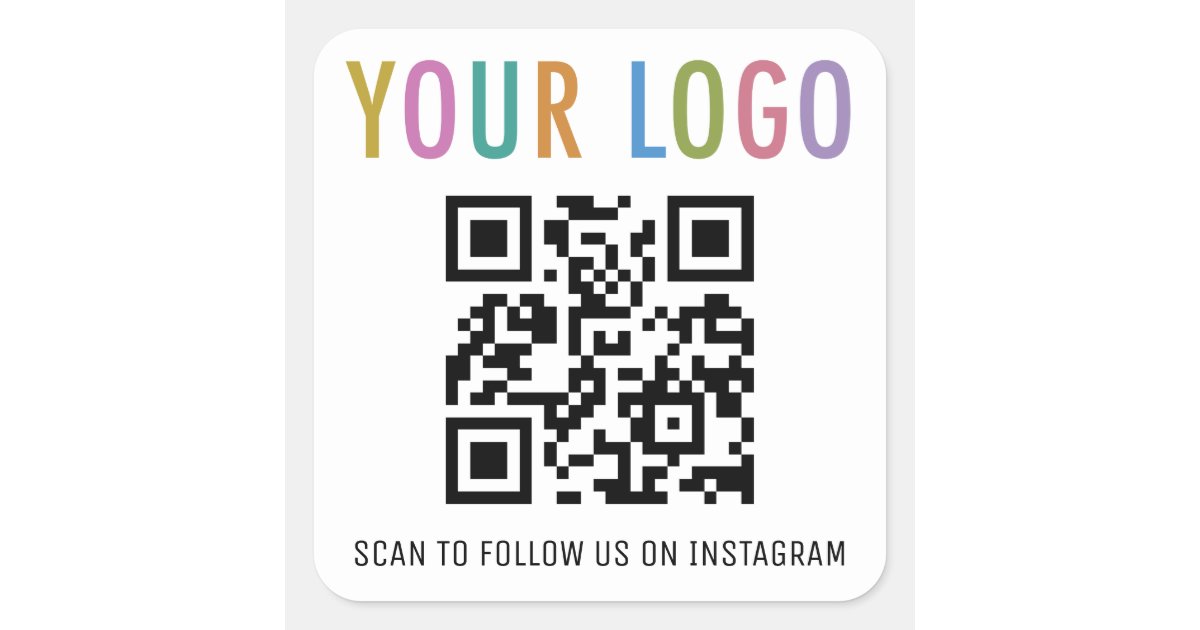 Instagram QR Code Stickers with Logo Social Media | Zazzle