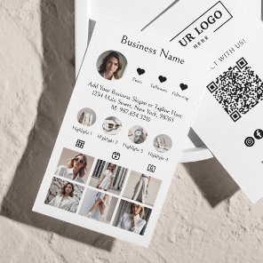 Instagram Scan To Connect QR Code White Black Business Card