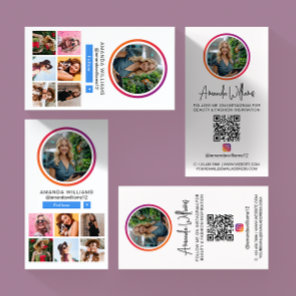 Instagram Social Media Follow Me Photo QR Code Business Card
