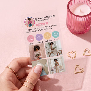 Instagram Social Media Follow Profile Photo Grid Clear Business Cards