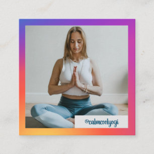 Instagram Social Media Influencer Trendy Photo Square Business Card