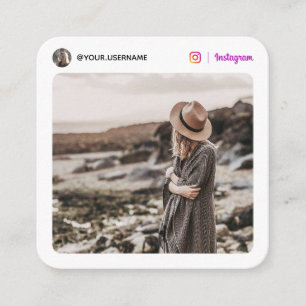 Instagram social media photo modern white minimal calling card