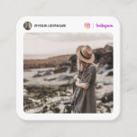 Instagram Social Media Photo Modern White Minimal Calling Card at Zazzle