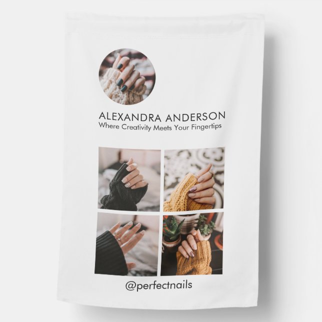 Instagram Social Media Profile Photo Collage House Flag (Front)