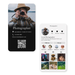 Instagram Social Media Profile QR Code Business Card