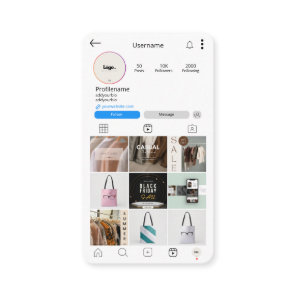 Instagram Social Media QR Code White Business Card