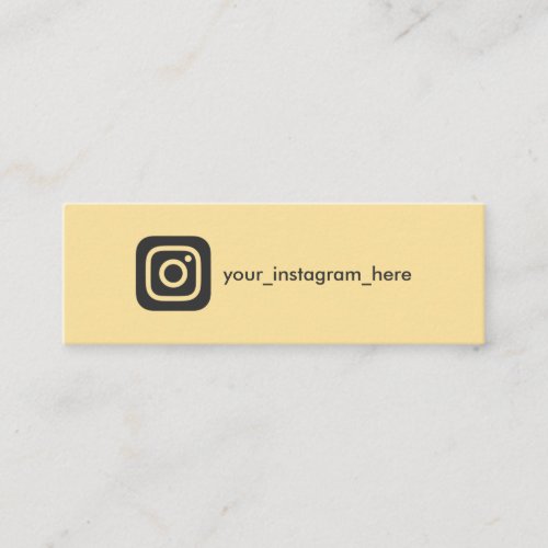 Instagram social media simple modern pastel yellow calling card