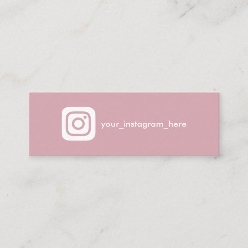 Instagram social media simple modern rose pink calling card