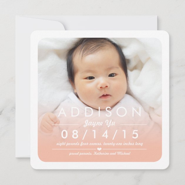 Instagram Square Baby Girl Birth Announcement