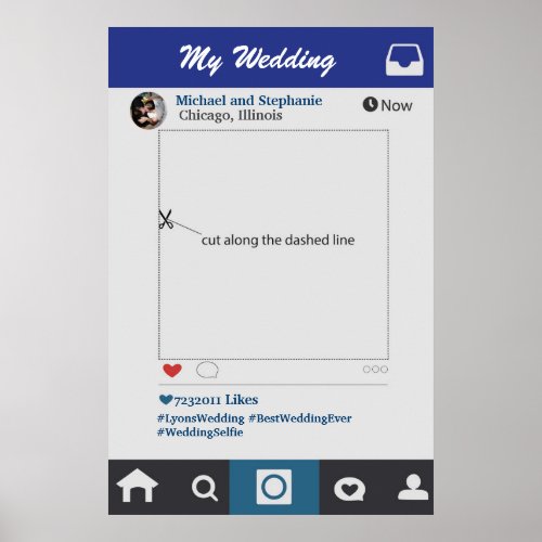 Instagram Style Wedding Photobooth Frame Prop Poster