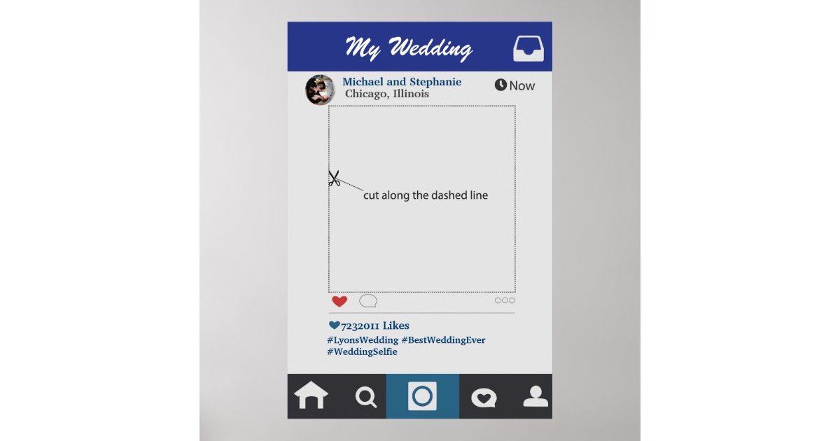 Instagram Style Wedding Photobooth Frame Prop Poster Zazzle