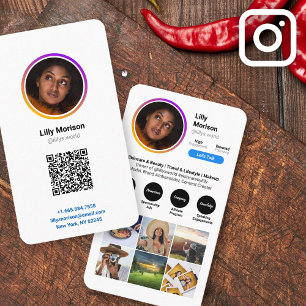 Instagram Style White Trendy Photo Business Card