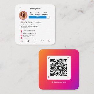 Instagram Style White Trendy Social Media QR Code