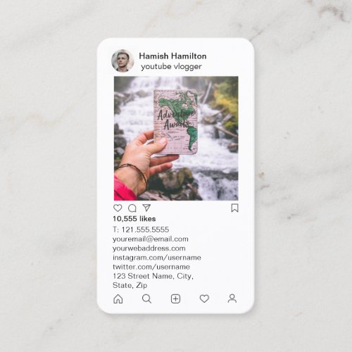 Instagram Style with Faux Metallic Back Business Card