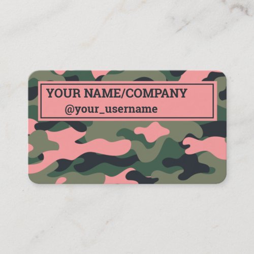 Instagram Trendy Camo Business Card