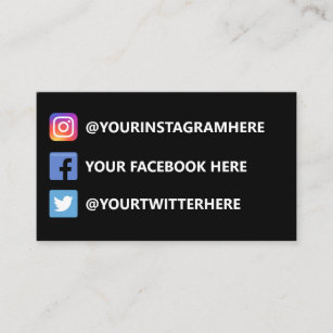 Instagram Twitter Facebook Business Card