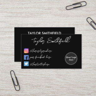 Instagram Twitter Handwritten Business Card