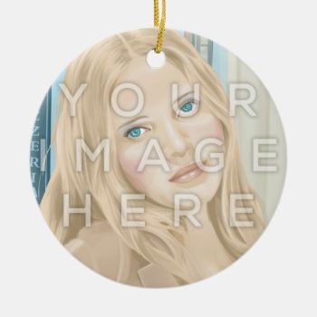 Instagram Two Photo Circular Image Ornament by MyBindery at Zazzle