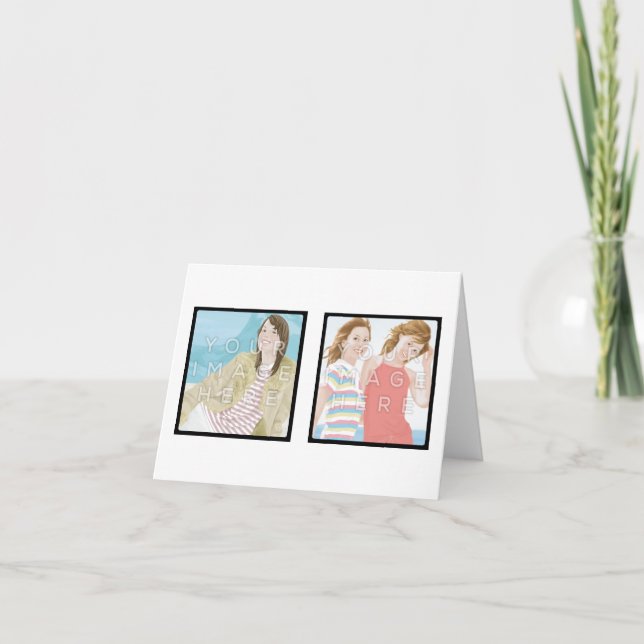 Instagram Two Photo Custom Note Card Designs (Front)
