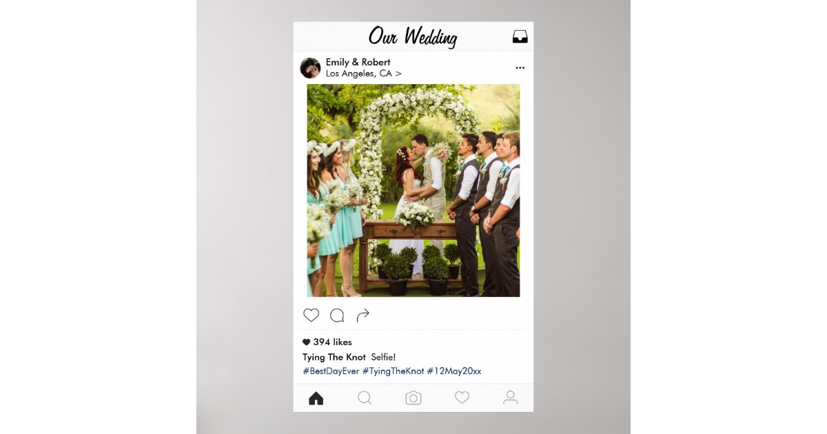 Instagram Wedding Photo Poster Zazzle Com