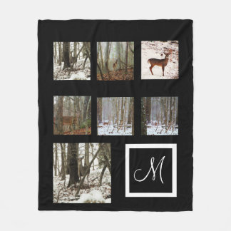 Instagram your pictures custom collage monogram fleece blanket