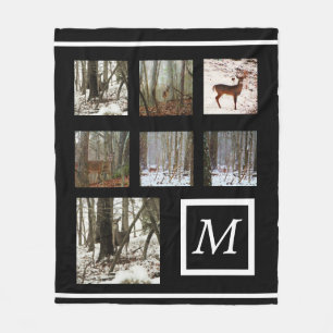 Instagram your pictures custom collage monogram fleece blanket
