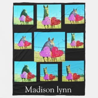Instagram  your pictures custom collage monogram fleece blanket