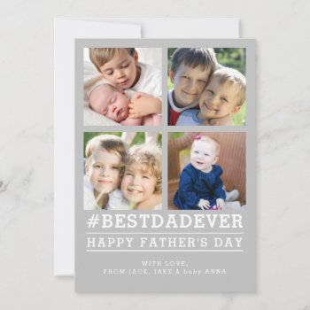 Instagrammed 4 Photo Father's Day Card by mistyqe at Zazzle