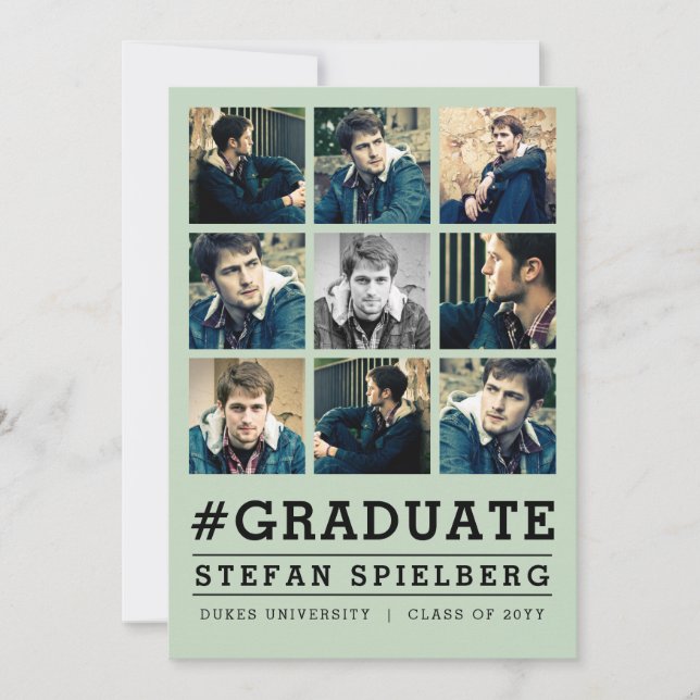 Instagrammed 9 Photo Graduation Announcement (Front)